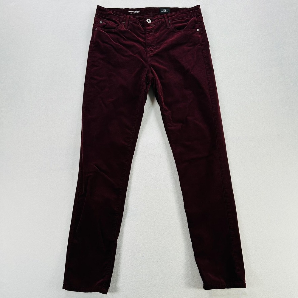 Adriano Goldschmied Pants Womens 28R Red Stevie Ankle Slim Corduroy Stretch